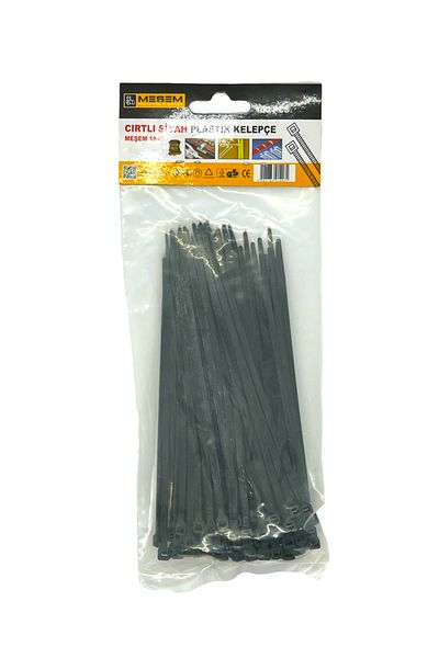 Meşem 100 Pack Black Plastic Clamp - 3.6 Mm and 250 Mm Cable Tie