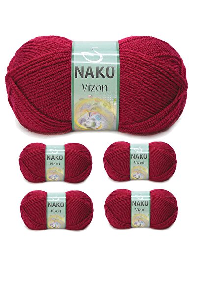 Marsilyan 5 قطع من خيط الحياكة اليدوي من الأكريليك الفاخر بلون الصوف رقم: 3630 كدمة الكرز