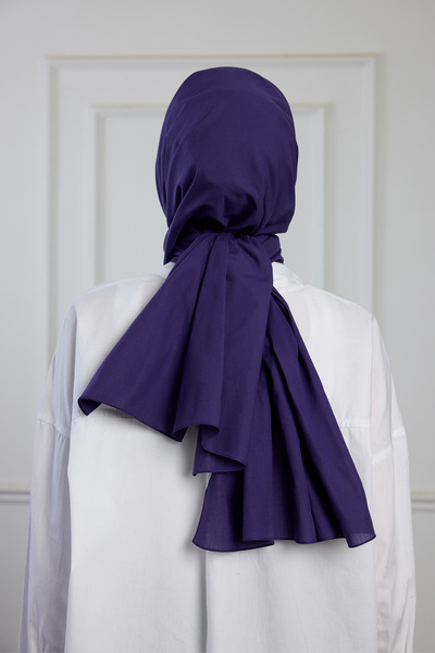 PURESCARFS Pure Pamuk Şal Patlıcan Moru