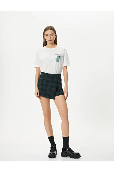 Koton Bavlněné tričko s krátkým rukávem a výstřihem pro kočky