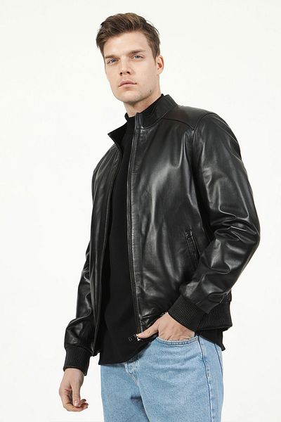 Dericlub E1015A Genuine Leather Men's Coat Black