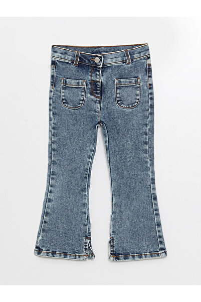 LC Waikiki Blue Basic Spanish Leg Girl's Jean Trousers