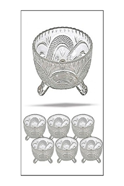 Marsilyan 6-Piece Crystal Luxury Footed Glass Snack Bowl Sugar Bowl Presentat...