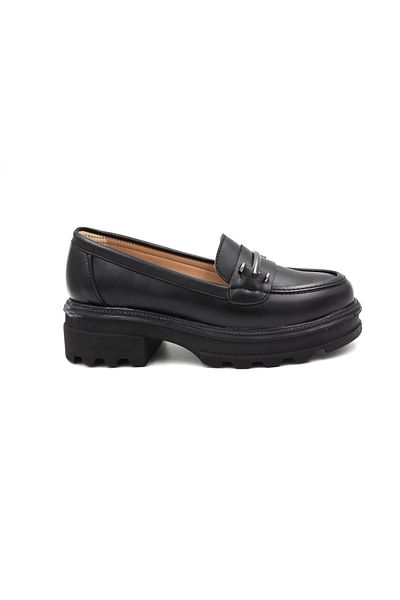 Prego Black Women'sLoafer- Poly Light Sole, Buckle Detailed Casual Shoes