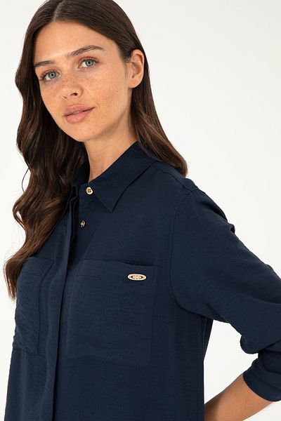 U.S. Polo Assn. Rochie de damă țesută bleumarin - 50285640 -VR033