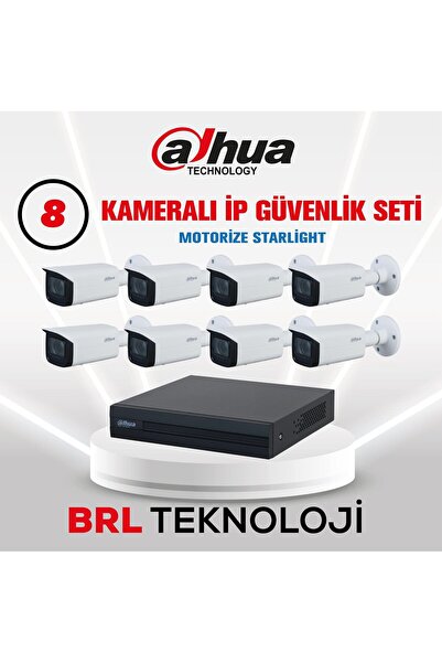 DAHUA 8 Kameralı 4 MP Motorize Ip Güvenlik Kamera Seti