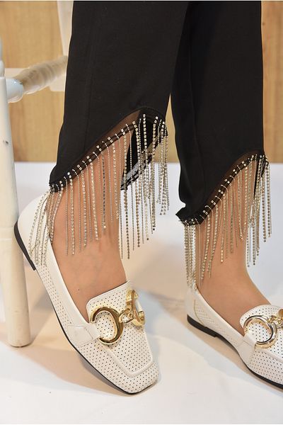 Prego Ring Buckle Tpu Light Sole Daily Γυναικεία Παπούτσια Μπαλαρίνας Λευκά