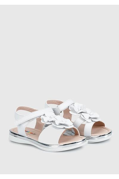 Prego Sandale pentru copii cu model floral alb - Vetta