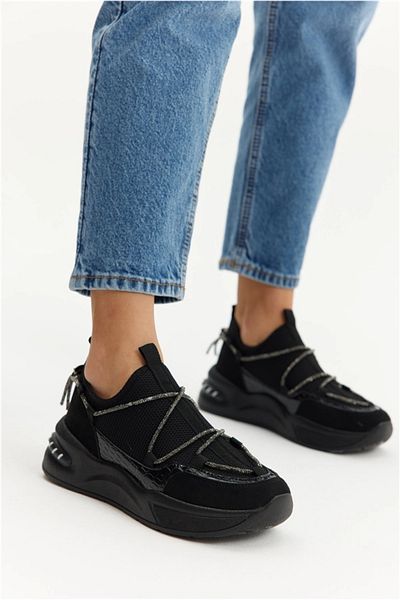 Prego Park Moda - Poly Light Sole Black Women's Sneakers