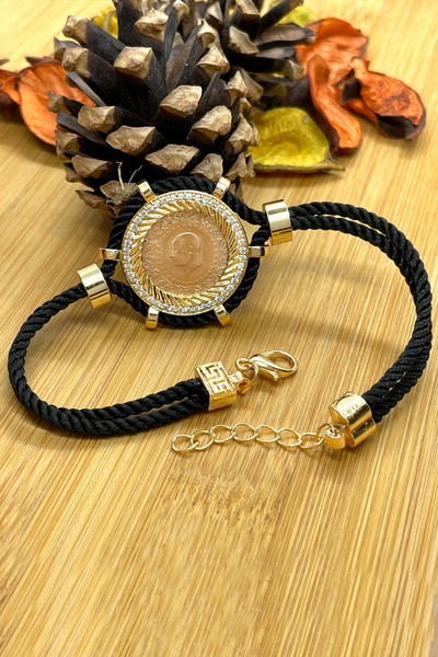 Yıldız Kuyumculuk 22 Ayar Çeyrek Altınlı İpli Bileklik