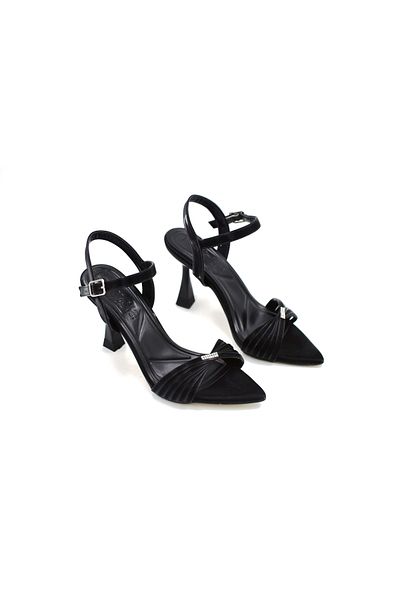 BEYAZ Park Moda - Pantofi de damă cu toc din alamă solidă neagră
