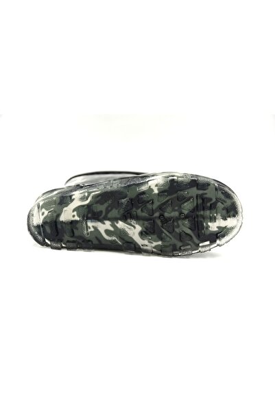 Prego İçi Polar Yünlü Dışı Plastik Çocuk Yağmur Çizme SİYAH YEŞİL