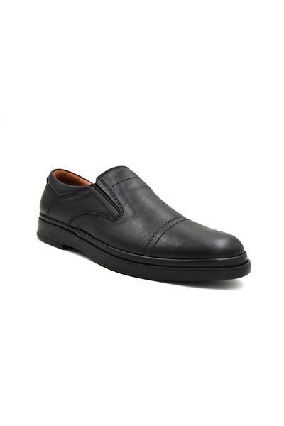 Prego Ανδρικά παπούτσια Comfort από γνήσιο δέρμα μαύρο - Gel Poly εσωτερικά, ελαφριά σόλα