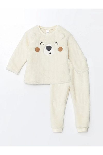 LC Waikiki Lcw Baby Nude Plush Baby Boy Pajama Set