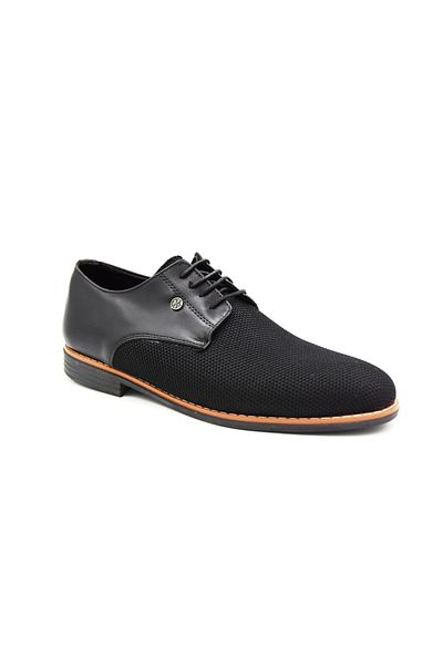 Prego Men's Classic Black Shoes -PVCSole and Laces