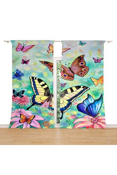 Home Duvetcoverhome 2 Wings Backdrop Curtain 3D Printed Design