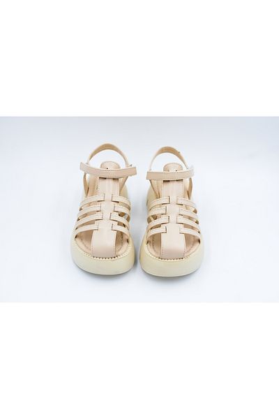 Prego Sandale pentru copii Arzen Beige - Talpă ușoară din polietilenă, vârf închis cu velcro