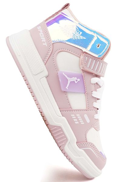 KCMN Cool King Jorans - Pantofi sport ortopedici unisex pentru copii, cu vârf înalt, pudră