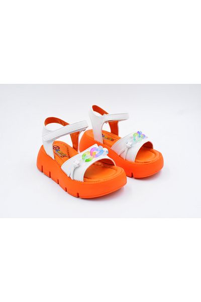 Prego Mini Angel - Sandale pentru copii ușoare și cu velcro ALBE