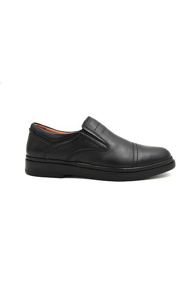 Prego Ανδρικά παπούτσια Comfort από γνήσιο δέρμα μαύρο - Gel Poly εσωτερικά, ελαφριά σόλα