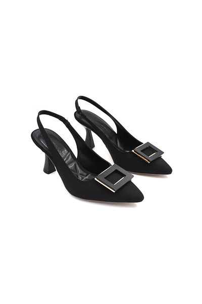 Prego Park Moda - Black Closed Toe Heeled Women's Shoes