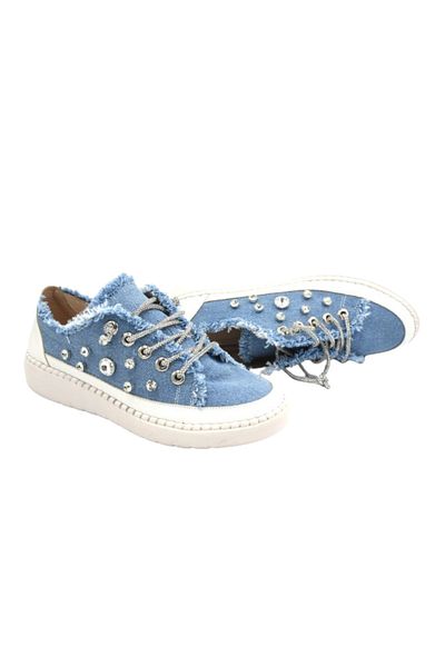 Prego Stone Detailed Park Fashion Denim Pantofi casual dama - Albastru