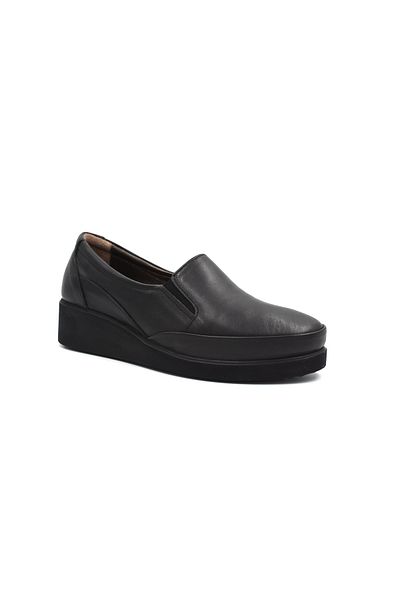 Prego GND - Γυναικεία παπούτσια casual από γνήσιο δέρμα μαύρο, ελαφριά σόλα Poly