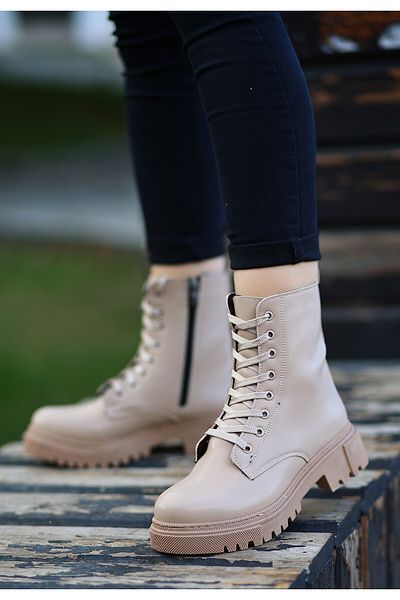 BESKAR Παπούτσια Bria Nude Color Lace Up