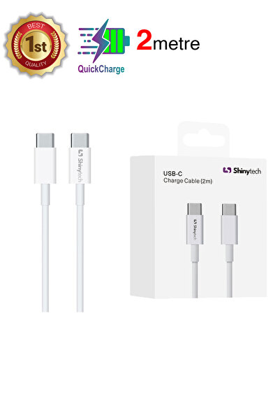 Shinytech USB-C Şarj Kablosu 2m – iPhone 15/16/17 ve Android Uyumlu Hızlı Type-C Kablo