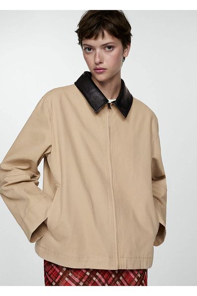 MANGO Woman Jacke mit kontrastierendem Kragen