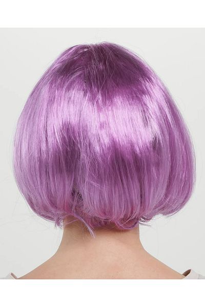 CEKAVE Rose Pink Color Straight Cut Blunt Party Wig Short False Hair