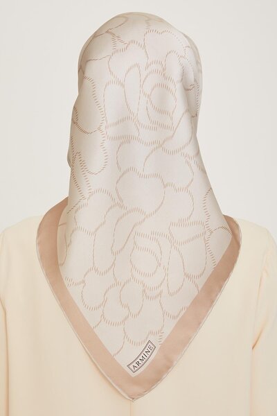 Armine Μεταξωτό φουλάρι 2025 Χειμώνας - 9222-84 Κρεμ Μπεζ Τυλίγμα