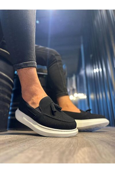 RUBY BOUTİQUE Casual Sports Classic Shoes Black Suede (White Sole)