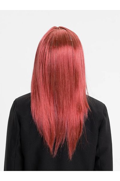 nuit dose Red Color Straight Cut Long Party Wig False Hair