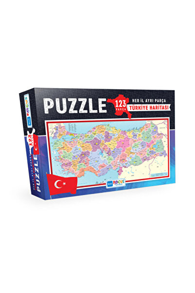 Blue Focus 123 Parça Puzzle - Türkiye Haritası Kutulu Puzzle
