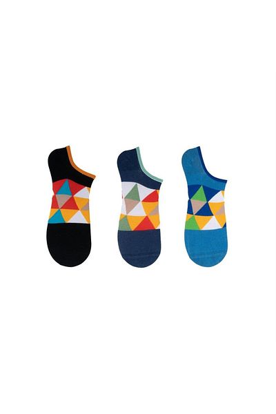 The Socks Company 3 ζευγάρια ανδρικές αόρατες κάλτσες με μοτίβο με ειδικό κουτί (154P)