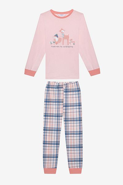 Penti Zweiteiliges mehrfarbiges Pyjama-Set aus Baumwolle für Mädchen Woodland