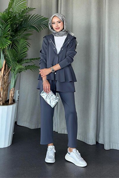 Hazamoda Gray Scuba Fabric Lady Set