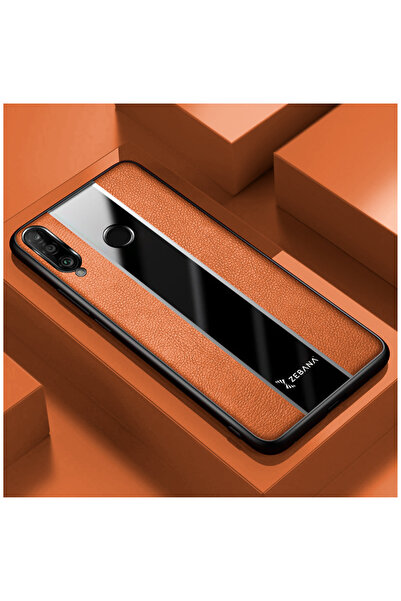Zebana Huawei P30 Lite Uyumlu Kılıf Premium Deri Kılıf Kahverengi