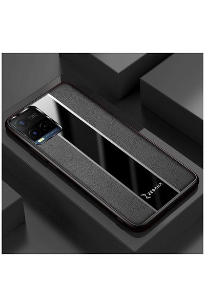 Zebana حافظة متوافقة مع هاتف Vivo Y21 من الجلد الفاخر باللون الأسود