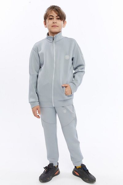 XO Kids Lace-Up Half Turtleneck Double Pocket Zippered Boys' Tracksuit Set 5-14 Years 5016