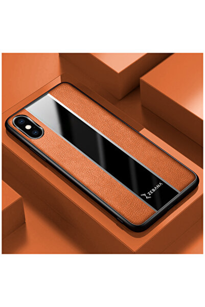 Zebana Apple iPhone X Compatible Case Premium Leather Case Brown