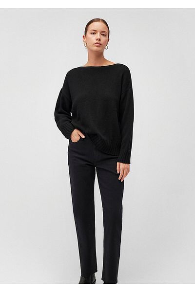 Mavi Boat Neck Black Sweater Loose Fit / Loose Relaxed Fit 1710492 -900