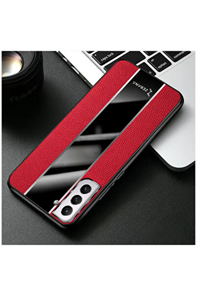 Zebana Samsung Galaxy S21 Fe 5g Compatible Case Premium Leather Case Red