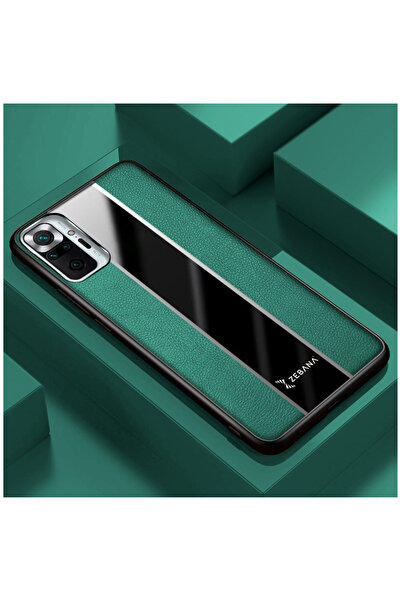Zebana Xiaomi Redmi Note 10 Pro Uyumlu Kılıf Premium Deri Kılıf Yeşil