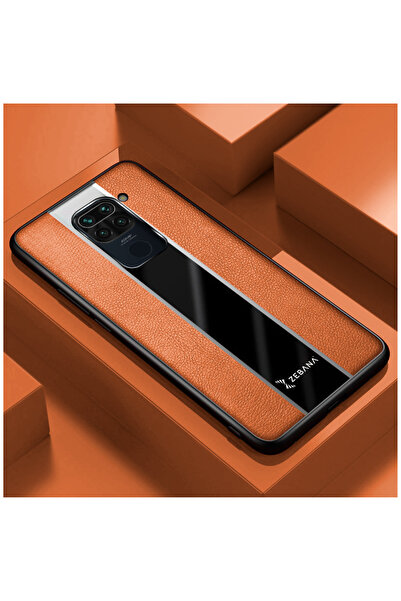 Zebana Xiaomi Redmi Note 9 Uyumlu Kılıf Premium Deri Kılıf Kahverengi
