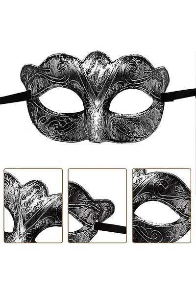 colezium Masked B Antique Gray Silver Antiqued Mask B Venice