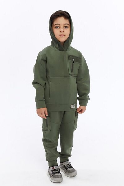 XO Kids Σετ φόρμας για αγόρια με κουκούλα με κορδόνια ελαστική μέση με πολλές τσέπες 5-14 ετών 5013