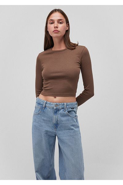 Mavi Long Sleeve Brown Crop Basic T-Shirt Crop / Short Cut 1612822 -81959