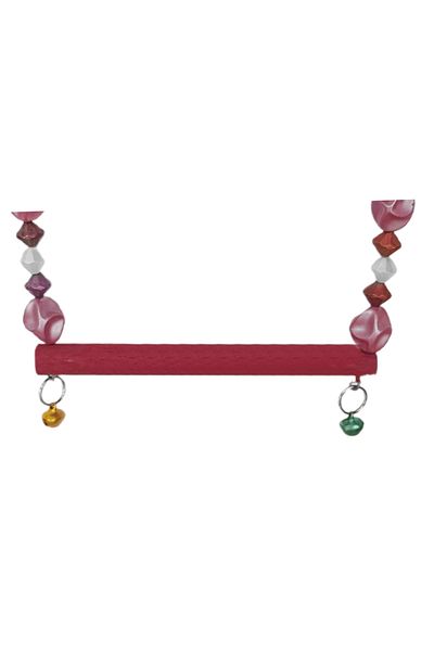 kapsulavm Beaded and Perched Bird Swing 10 Cm-14 cm Claret Red